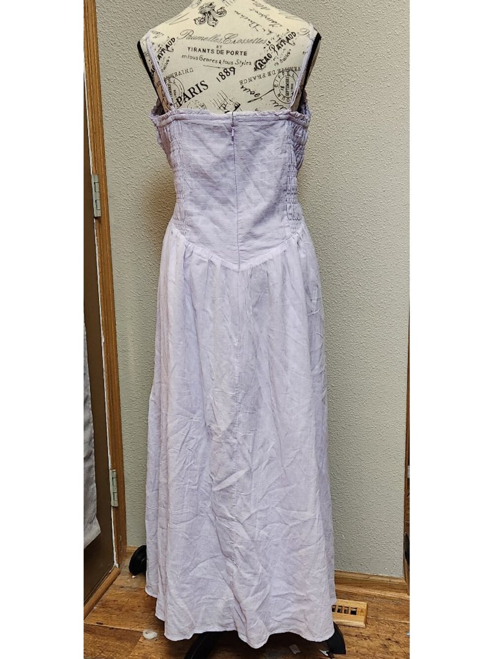 AMERICAN EAGLE AE Lavender Smocked Maxi Sun Dress Pockets - Large - NEW NWT - Picture 3 of 5